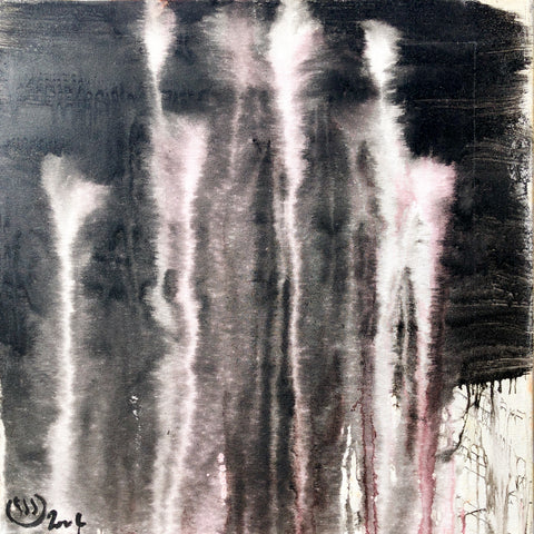 PINK STORM 3 Size 23,62inx23,62in by the french painter James Arax made in 2004. 